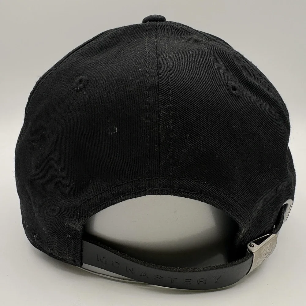 Monastery Couture Hat Logo Strap Back One Size Black Adjustable Baseball Cap Men